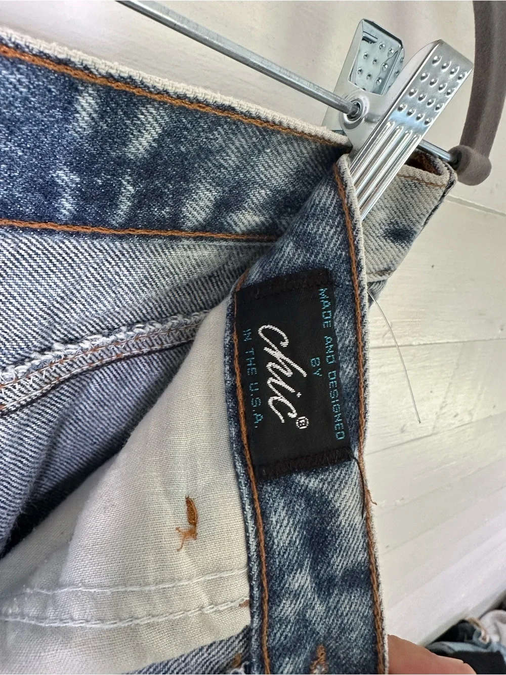 Acid Wash High-Waist Jeans - Blue vintage Chic with bows size 11